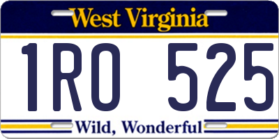 WV license plate 1RO525