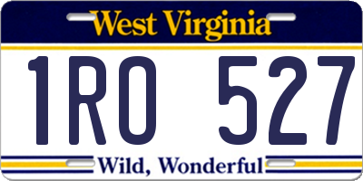WV license plate 1RO527