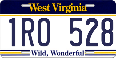 WV license plate 1RO528