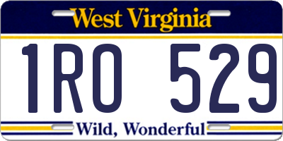 WV license plate 1RO529