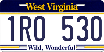 WV license plate 1RO530