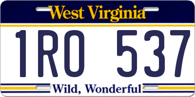 WV license plate 1RO537