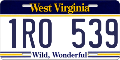 WV license plate 1RO539