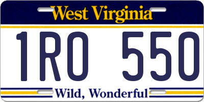 WV license plate 1RO550
