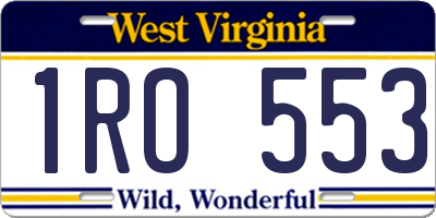WV license plate 1RO553