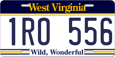 WV license plate 1RO556