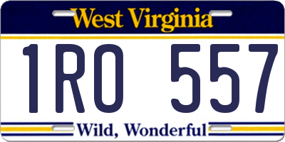 WV license plate 1RO557