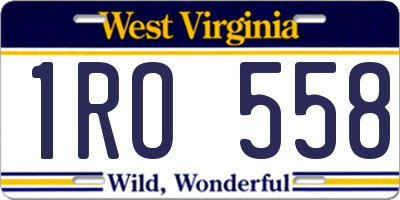 WV license plate 1RO558