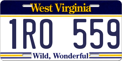 WV license plate 1RO559