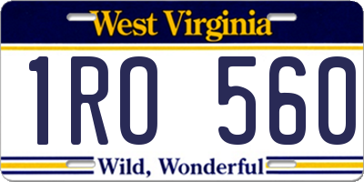 WV license plate 1RO560