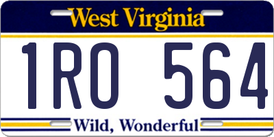WV license plate 1RO564