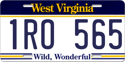 WV license plate 1RO565
