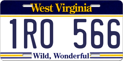 WV license plate 1RO566