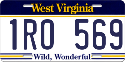 WV license plate 1RO569