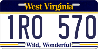 WV license plate 1RO570
