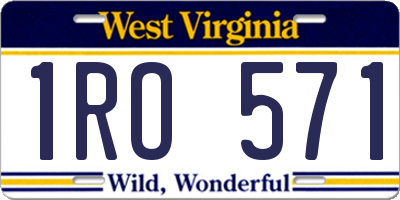 WV license plate 1RO571