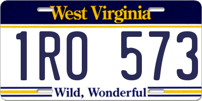 WV license plate 1RO573