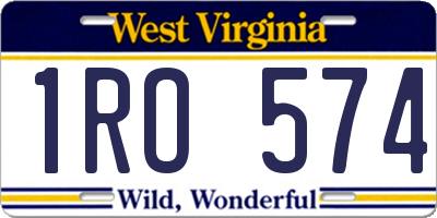 WV license plate 1RO574