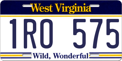 WV license plate 1RO575