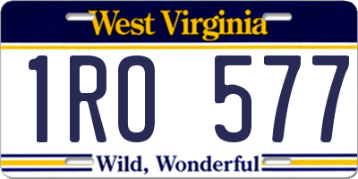 WV license plate 1RO577