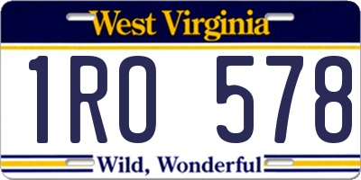 WV license plate 1RO578