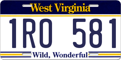 WV license plate 1RO581