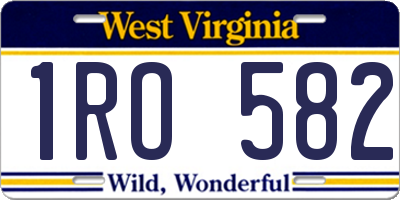 WV license plate 1RO582