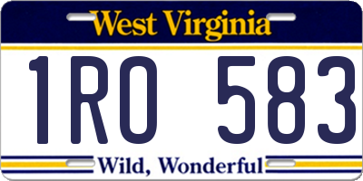 WV license plate 1RO583