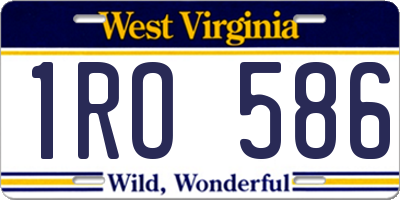 WV license plate 1RO586