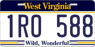 WV license plate 1RO588
