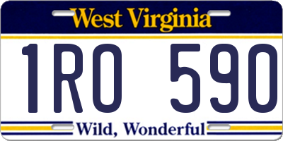WV license plate 1RO590