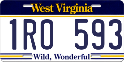 WV license plate 1RO593