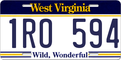 WV license plate 1RO594