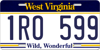 WV license plate 1RO599