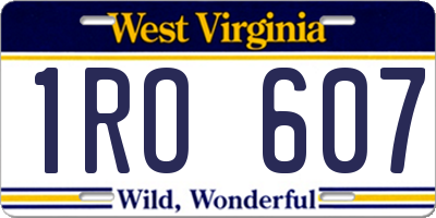 WV license plate 1RO607