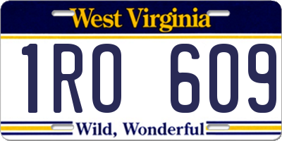 WV license plate 1RO609