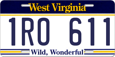 WV license plate 1RO611