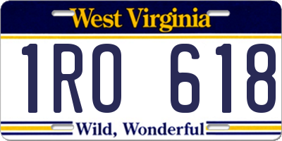 WV license plate 1RO618