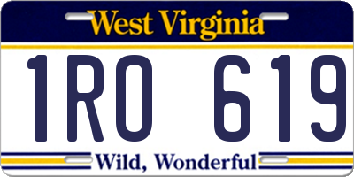 WV license plate 1RO619