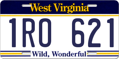 WV license plate 1RO621