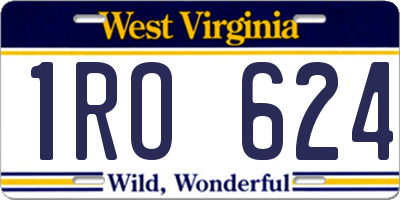 WV license plate 1RO624