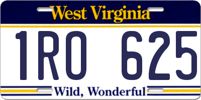 WV license plate 1RO625