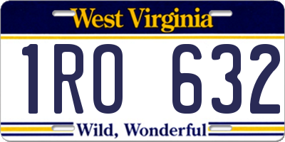 WV license plate 1RO632