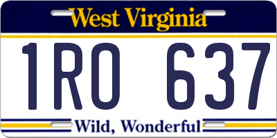 WV license plate 1RO637