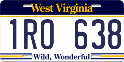 WV license plate 1RO638