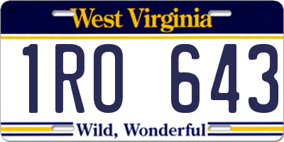 WV license plate 1RO643