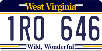 WV license plate 1RO646