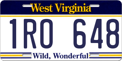 WV license plate 1RO648