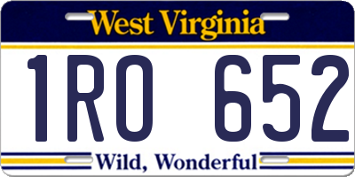 WV license plate 1RO652