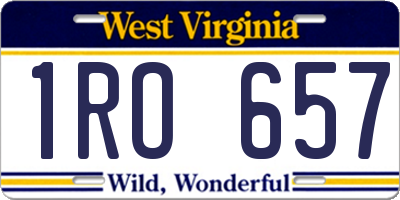 WV license plate 1RO657